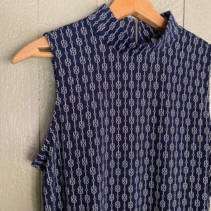 Chain Link Navy Blue Blouse